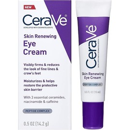 CeraVe Skin Renewing Eye Cream For Wrinkles, Under Eye Cream With Peptides + Caffeine + Niacinamide, For Wrinkles & Crows Feet, Paraben Free & Opthalmologist Tested