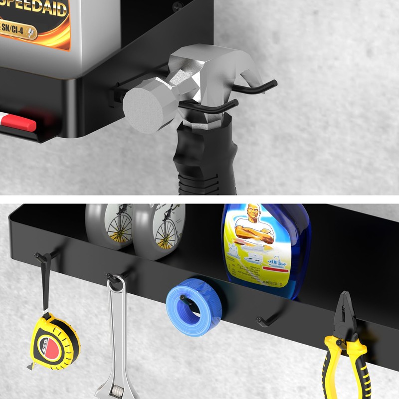 ZUNTO Garage Paper Towel Holder with 2 Shelves, Black Paper