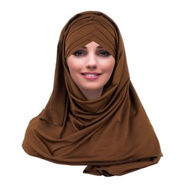 YOFASEN Slouchy Muslim Hat - Women Islamic Scarves Beautiful Hijab Beanie Hats Scarf Headscarf, coffee