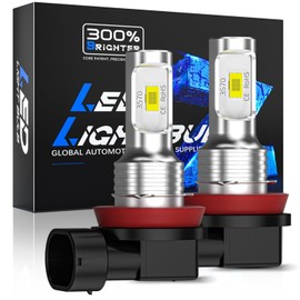 H11 H8 LED Fog Lamp, High Brightness White LED Light, 6,500K, 300% Brightness, 30 W, 12 V/24 V, Fanless Design, Good Thermal Performance, Car Fog Light, 2-Side Illumination, Pack of 2