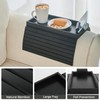 LOVYANXUE Bamboo Sofa Arm Tray Armrest Table with 360° Rotating