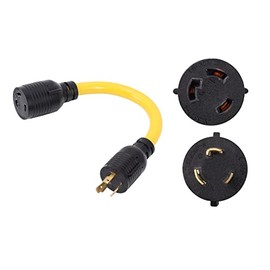 ONETAK NEMA L6-20P to L6-30R 240V 20 Amp Twist Lock 3 Prong Male Plug to Twist Lock 3 Prong Female Outlet Receptacle Generator Welder Dryer EV Charger Power Cord Adapter