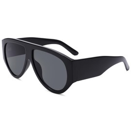 Bouryo Retro Oversized Aviator Sunglasses for Women Men Anti-Glare UV Protection Outdoor Chunky Frame Sunglasses