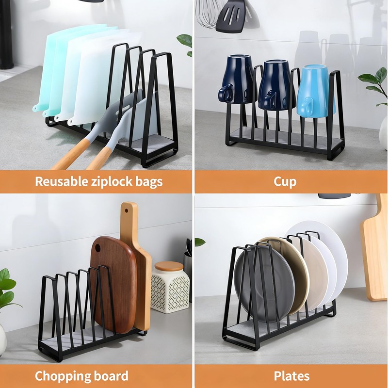 AIDILI Reusable Bag Drying Rack - 9-Slot Plastic Bag Drying