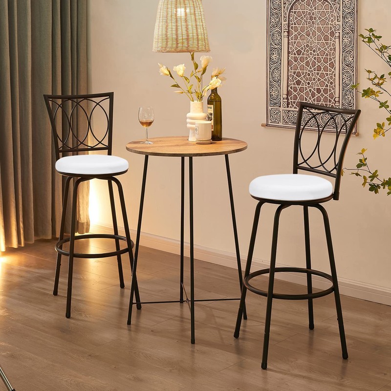 Deisy Dee 4PCS Round Bar Stool Seat Covers Stretch Round
