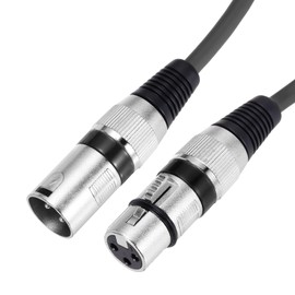 QUARKZMAN XLR Male to XLR Female Cable, 10ft XLR to XLR Microphone Cable, Audio Adapter Cable for Preamp/Speaker Systems, Black