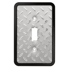 Diamond Plate Single Toggle Switch Wall Plate / Switch Plate / Cover, Packaging may Vary