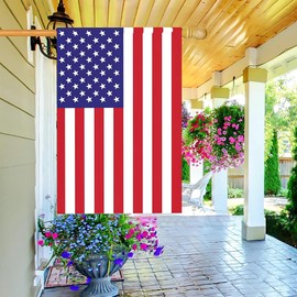 RUOKEXIN American Flags for Outside Garden Flags 12x18 Inch Double Sided 2 Ply American Flag Garden Flag US Flag Heavy Duty Outdoor Made in USA Garden Flag Yard Flags for Outside Lawn Flags