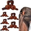 6 Pcs Amber Cherry Medium Hair Clips，Arc and Double Row