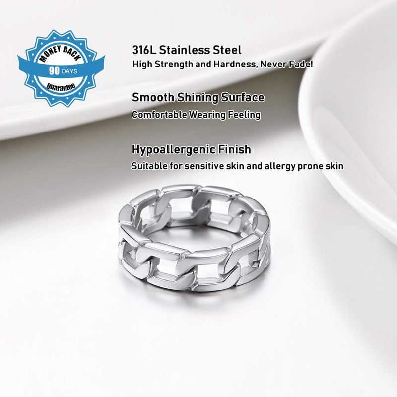 Small Teen Rings Stainless Steel Jewelry Simple Plain Flat Thick