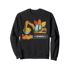 Construction Vehicle Pumpkin Softball Lovers Fall Autumn Sweatshirt
