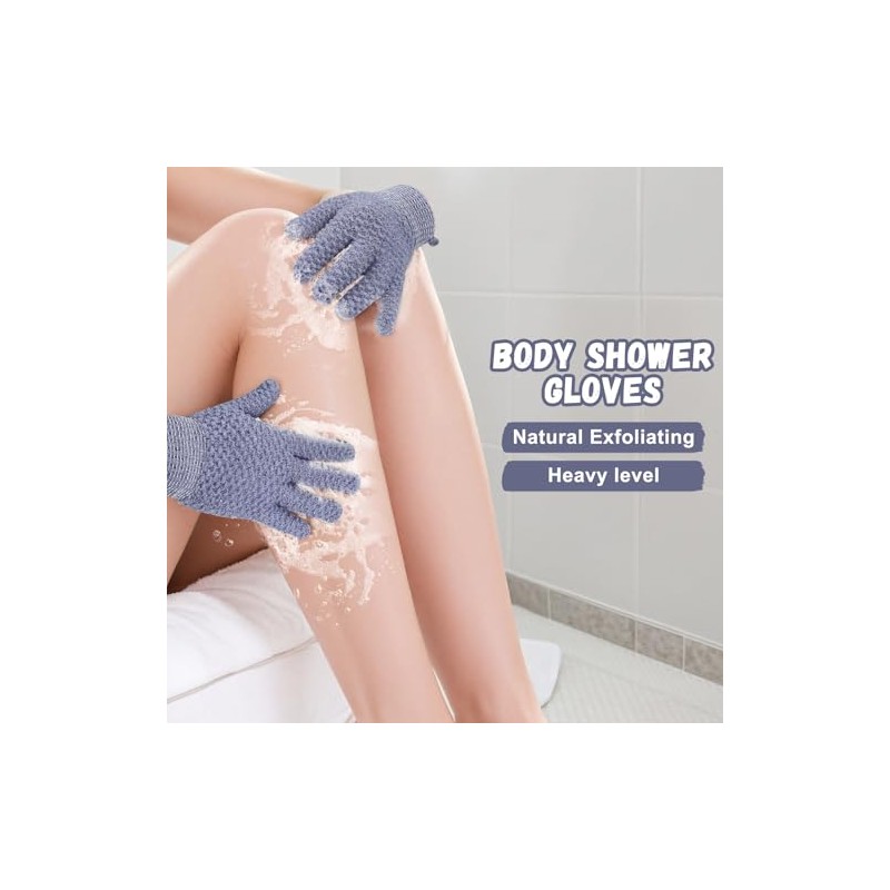 Guantes Baño Exfoliantes Doble Textura Ducha Spa Masajes Exfoliaciones Corporales