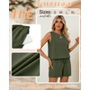 Ficerd Women's Summer 2 Piece Outfits Sets Cotton Linen Sleeveless