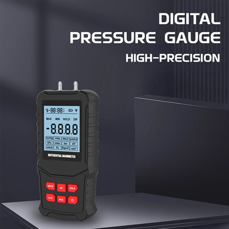 Digital Manometer 20.68Kpa High Accuracy Overload Prompt Auto Shutdown Handheld