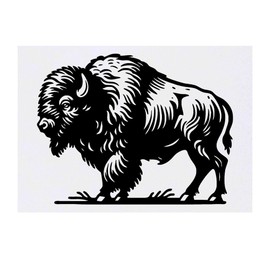 'Buffalo Standing' Temporary Tattoo - Water Resistant, Skin-Safe, Non-Toxic Transfer (TO00085145)
