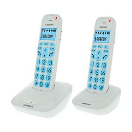 LOGICOM Comfort 250 Duo Cordless Phones Touch Screen White