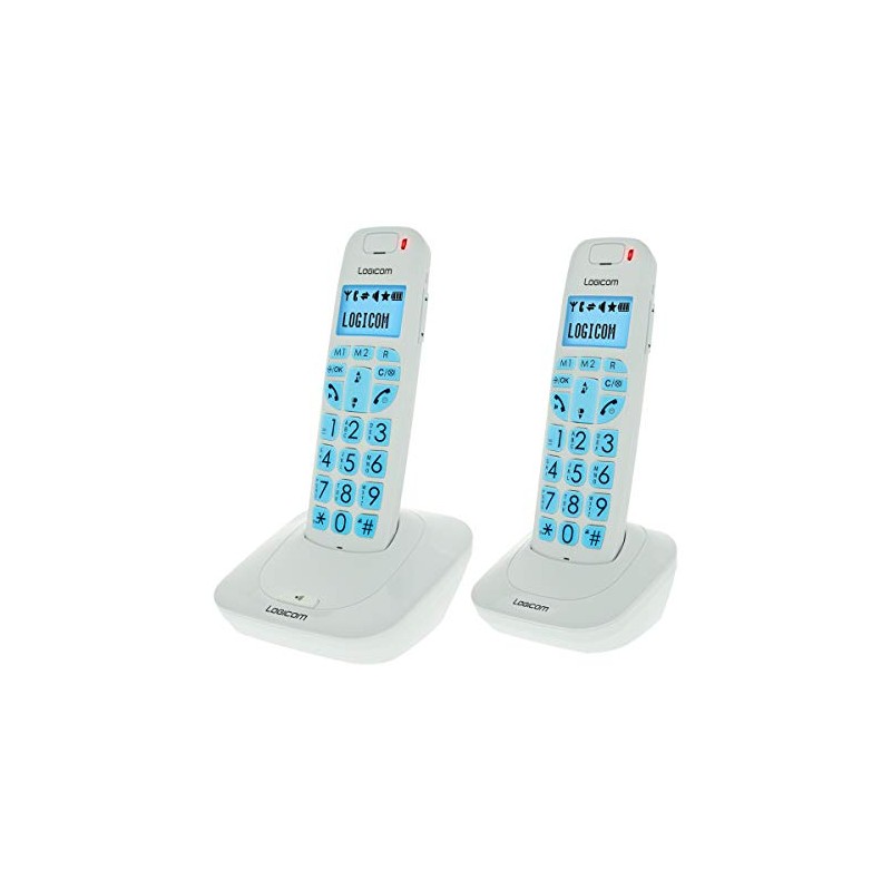 LOGICOM Comfort 250 Duo Cordless Phones Touch Screen White