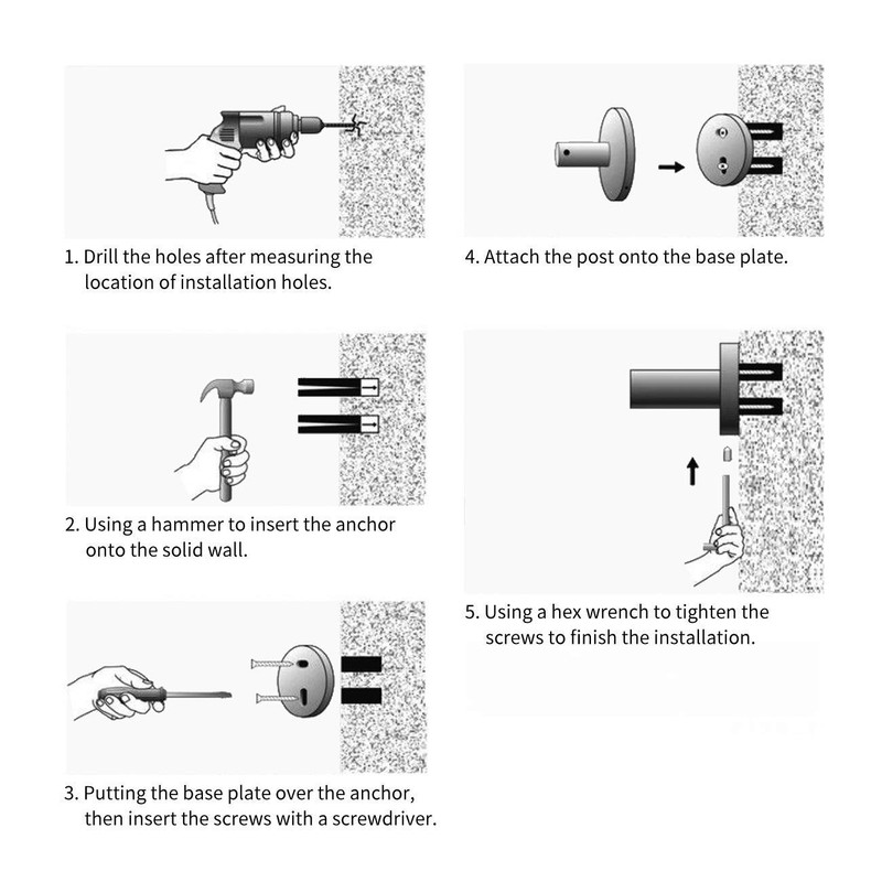 GERZWY Bathroom Coat Hook SUS 304 Stainless Steel Single Towel/Robe