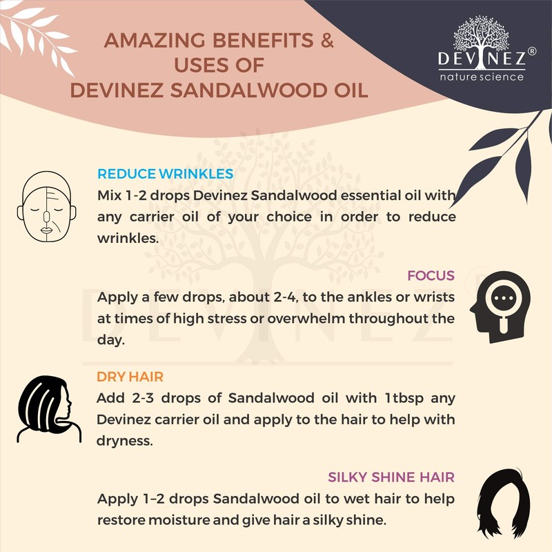 Devinez Sandalwood (Chandan) Essential Oil, 100% Pure, Natural & Undiluted,
