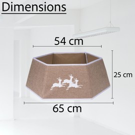 26.8inch Christmas Tree Skirt Foldable Burlap Xmas Tree Stand Base Cover Collar Trunk Basket Ring for Tree Decorations