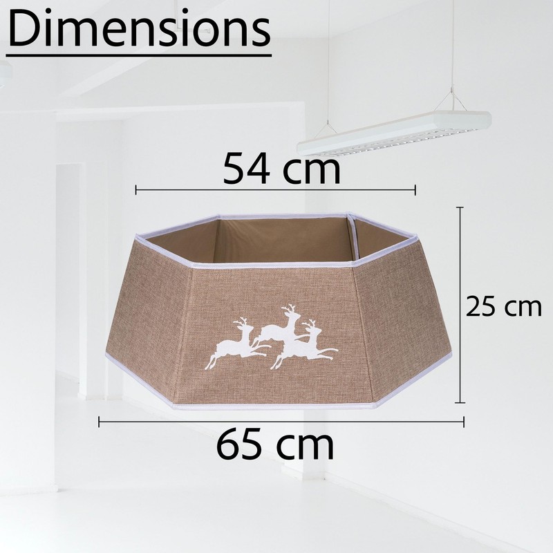 26.8inch Christmas Tree Skirt Foldable Burlap Xmas Tree Stand Base