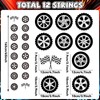 gisgfim 12 Packs Race Car Party Banners Wheel Tire Birthday