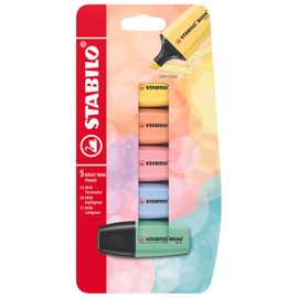 STABILO Highlighter BOSS MINI Pastel - Pack of 5 - Assorted Colours
