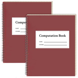 SMAODSGN 2 Pack Computation Notebook Spiral 9 1/4" x 11 3/4" National Graph Paper 4 X 4 Quad Math Composition Book Engineering Notebook Red 76 sheets with Eye-ease Paper Waterproof Cover for Science