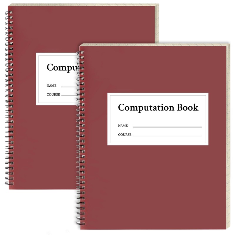 SMAODSGN 2 Pack Computation Notebook Spiral 9 1/4" x 11