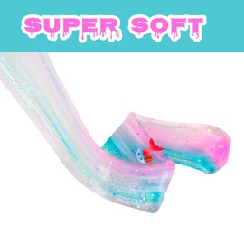 Mermaid Clear Slime, Non Sticky,Stress Relief,Scented and Stretchy Clay Sludge Toy,Birthday Gifts for Kids 4-12,DIY Slime Party Favor,Mermaid Slime.(7oz 200ML)