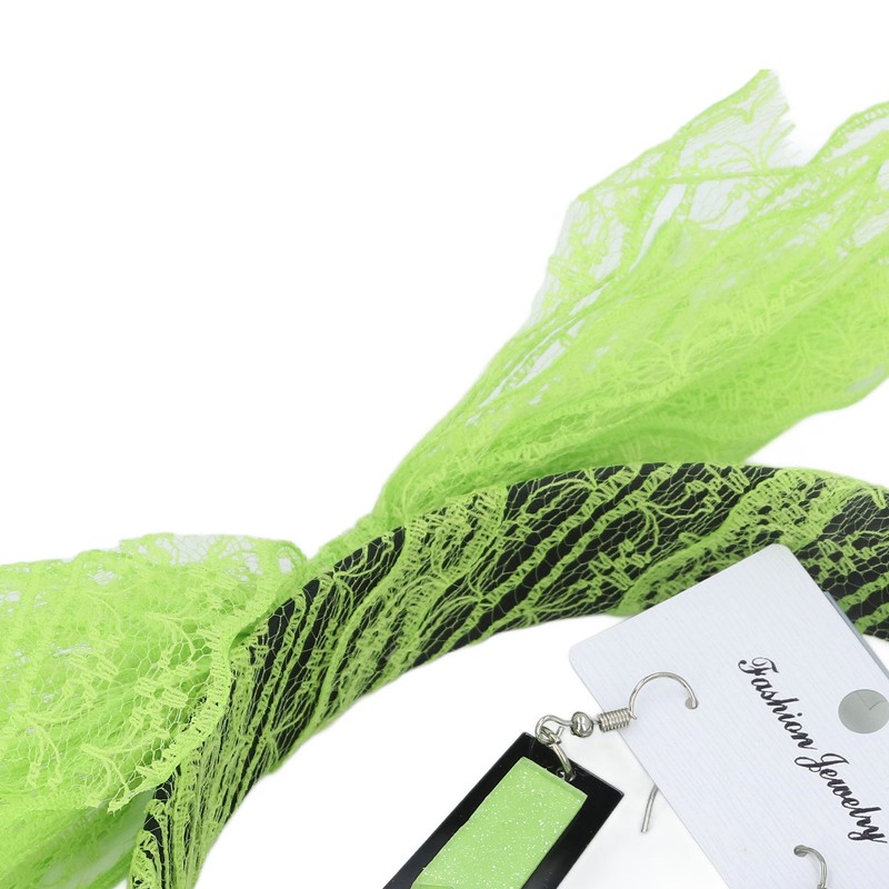 80s Earring Neon Headband Set Accessories Silicone Light Bracelets Headband
