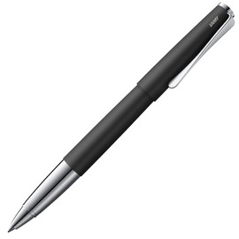 Lamy studio black - rollerball pen in elegant metal barrel - with propeller-shaped clip & in line width M M 63 rollerball refill in black