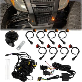 PSLER ATV UTV Turn Signal Kit Blinker With 1 Horn, 8 Signal Light,Pre-wired,Switch,Obstacle Light Harness,Compatible with Ranger XP 1000 EPS,Ranger 570,Mule Pro FXT,RZR 1000 XP