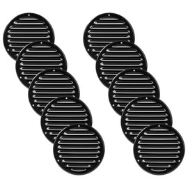 Vent Systems 5" Inch Scratch Resistant Black Soffit Vent Cover - 10 Pack - Metal Round Air Grill Cover with Built-in Mesh and Louvers - HVAC Vents for Bathroom, Home Office, Kitchen - Indoor & Outdoor