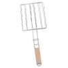 Corn Grilling Basket Stainless Steel Beech Wood Handle Even Heat