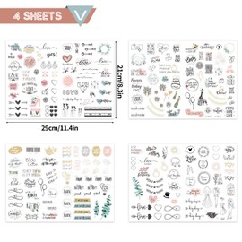 Wedding Guest Book Stickers, Vintage Wedding Stickers Vintage Love Stickers Wedding Love Sticker for Guest Book, Scrapbook, Cards, Photo Album, Wedding Gifts Decoration