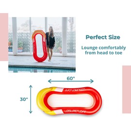 Piscina inflable de PVC reclinable para salón, color rojo, hamaca de agua multiusos, silla de salón de malla, flotador de balsa | Accesorios portátiles para piscina de playa