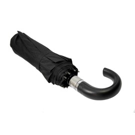 Umbrella, Rain Umbrella, Automatic Open, Windproof, Handle - Eco Leather, XXL, 140 cm, Tiross, black
