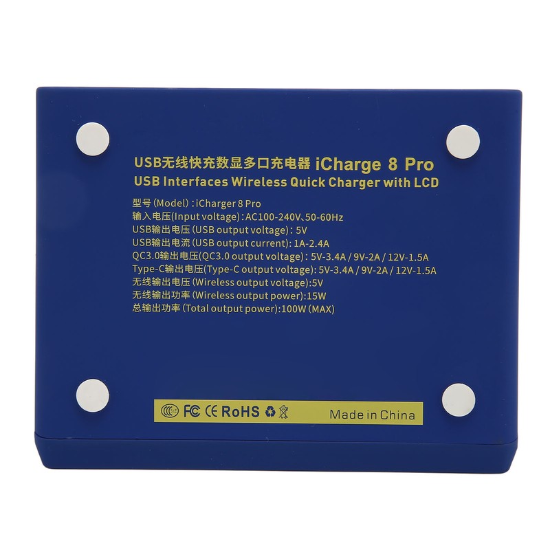 100w USB Charging Station with QC3.0 PD Fast Charging Interface