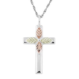 Black Hills Gold Sterling Silver Cross Necklace (Women's) Sterling Silver Silver