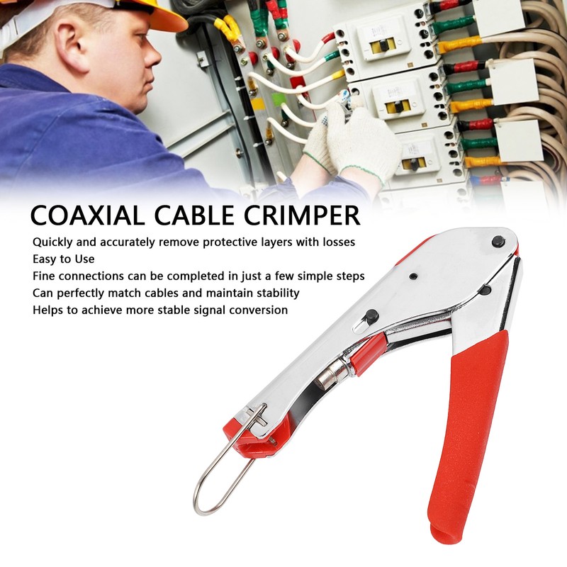 Coaxial Cable Crimping Tool Kit Tool Steel Cable Crimper and