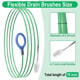 Auto Sunroof Drain Cleaning Tool, 78 Inch Flexible Tube Cleaning Brush, Flexible Drain Brush Extra Long Pipe Cleaners for Car, Car Drain Dredge Cleaning Scrub Brush for Drains, Sewers, Windshields