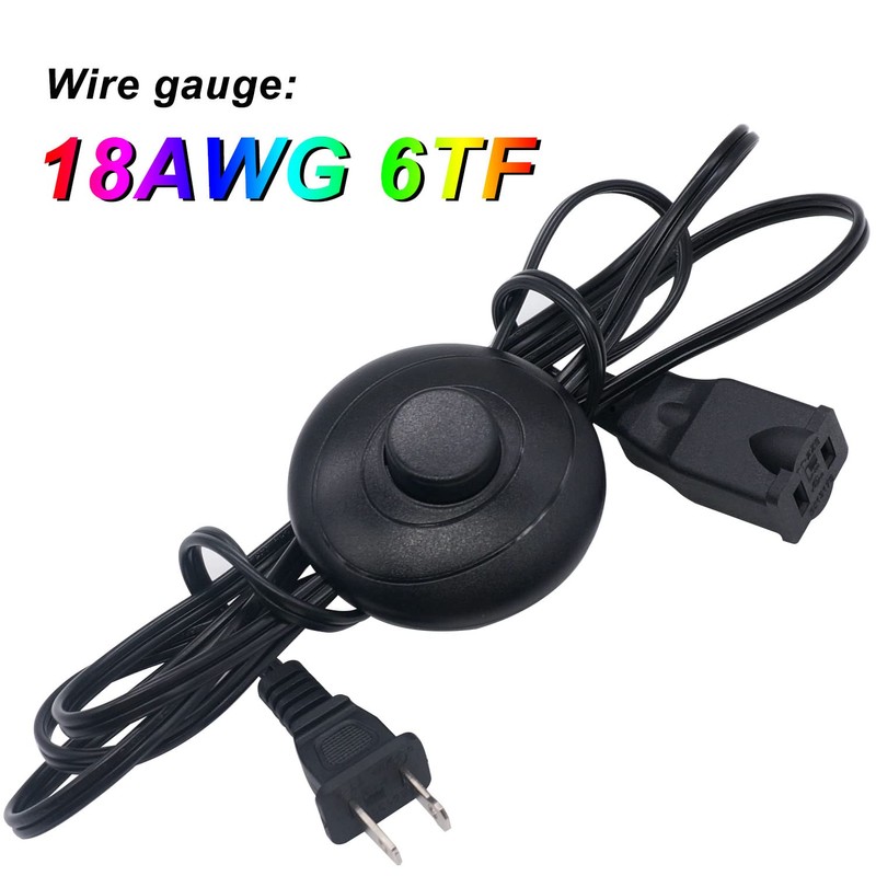 weideer Floor Foot Pedal Power Switches with Extension Cord 18AWG