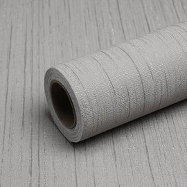 Grey Grasscloth Wallpaper Peel and Stick Wallpaper Texture Contact Paper 15.7"x120" Vintage Removable Waterproof Wall Paper for Room Walls Cabinets Furniture Drawers Desk