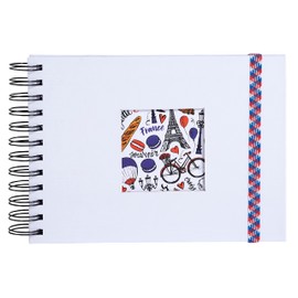 Exacompta - Ref. 15135E - FRENCH'CLASS spiral photo album - 50 photos - 50 white pages - size 23 x 16 cm - white cover in film-coated paper with elastic closure