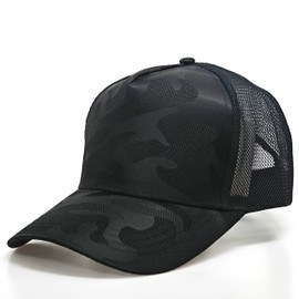 Rf Cap, Large Size, Hat, Men's, Mesh, Deep, 23.6 - 25.6 inches (60 - 65 cm), Unisex, Stylish, Cool, Brim Length, Popular,, Black