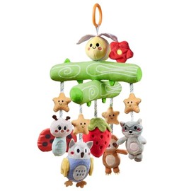 TUMAMA Kids Baby Toys 0 3 6 12 Months, Car Seat Toys Bee Toy with Squeaky, Crinkle, Rattle, Montessori Newborn Sensory Baby Gym Stroller Crib Hanging Toy