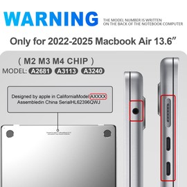 GPXIIZ Case Compatible with MacBook Air 13.6 Inch M4 M3 M2 Protective Case 2025 2024 2023 2022 Release A3240 A3113 A2681, Ultra Thin Hard Shell Snap Case Cover 13.6 Inches, Clear Glitter