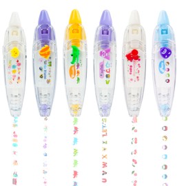 Vicloon Correction Tape with Pattern, 6 Cartoon Tape Pens, 6 Designs, for Bullet Journal, Scrapbooks, Illustration, Journal Writing, Card Making and Much More (Purple/Blue)