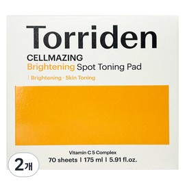 Torriden Cellmazing Vita-C Brightening Toning Pads 175ml, 70 pads, 2 packs / 토리든 셀메이징 비타C 브라이트닝 토닝 패드 175ml, 70매입, 2개